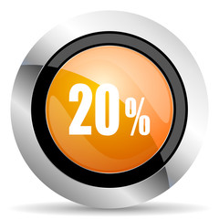20 percent orange icon sale sign