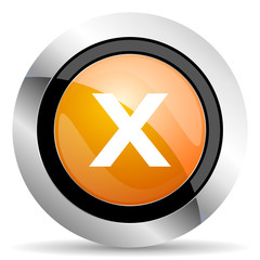 Obraz premium cancel orange icon