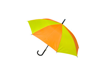 yellow and orange umbrella on a white background