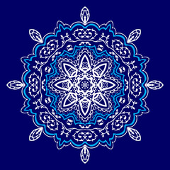 Hand drawn zentangle pattern with a Snowflake. Use for wallpapers, pattern fills, web pages elements and etc.