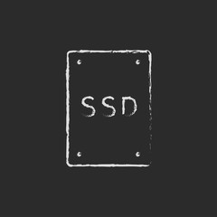 SSD Solid state drive drawn in chalk