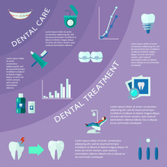 Dental Flat Color Infographic 