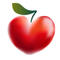 Fruit-heart. Symbol of the healthy diet. Vector design for logo, bag, t-shirt, illustration etc.