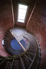 Obraz premium Spiral Staircase Metal Brick Architecture Historic Building Inte