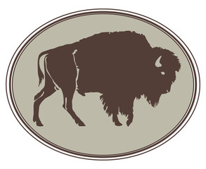 uffalo. Hand-drawn illustration. Design for logo, t shirt, bag etc. © Imagewriter