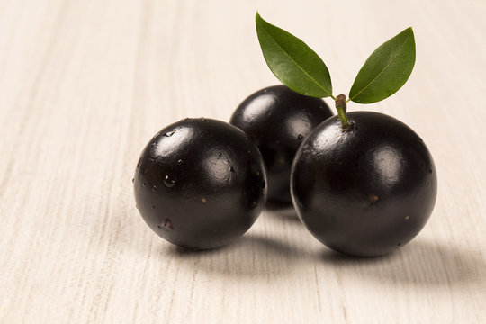 Berry Jaboticaba in bowl on white background