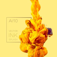Vector abstract ink splash in water 