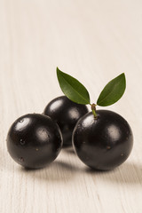 Berry Jaboticaba in bowl on white background