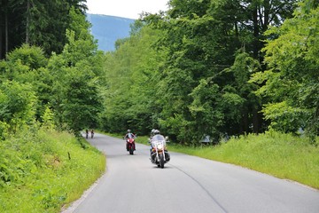 Obraz premium Motorcycle on the rural road
