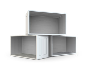 Open boxes. Eps10 vector illustration, isolated on white