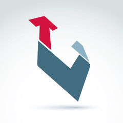 Bright complex geometric corporate element. 3d abstract emblem w