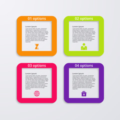 Obraz premium Vector illustration infographics four options