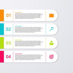 Vector illustration of four rectangles infographics