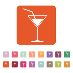 The cocktail icon. Drink and party, alcohol symbol. Flat