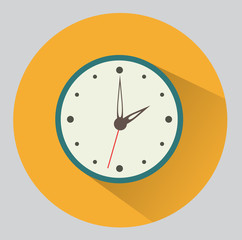 Flat clock icon