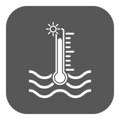 The warm water temperature icon. Hot liquid symbol. Flat