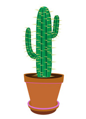 Cartoon cactus in pot