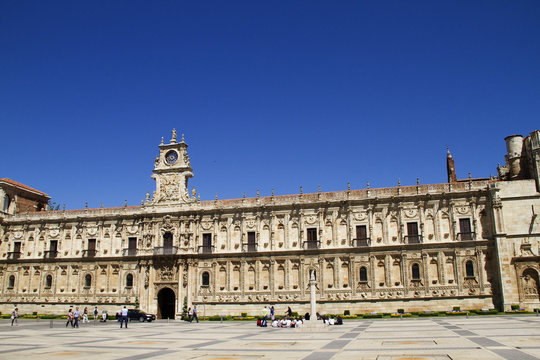 San Marcos Monastery,now the Parador de Leon from the 16th century.Leon,Spain