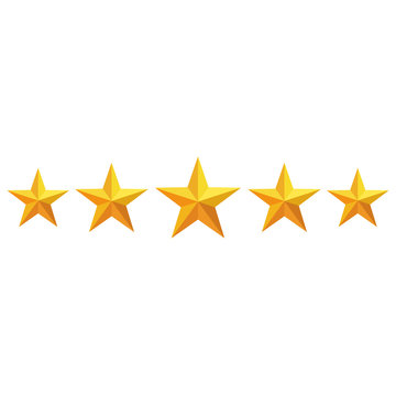 Icono 5 estrellas dorado