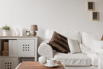 White couch and commode