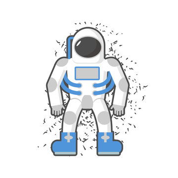 Astronaut on a white background. Cosmic traveler. Vector illustr