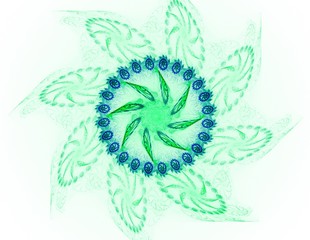 Abstract design of white powder cloud against dark background