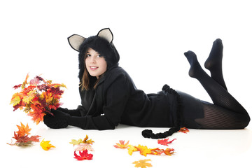 Teen Fall Cat, Black and Beautiful