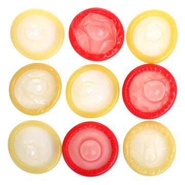 open red and yellow condoms