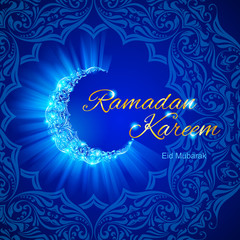 Greeting card of holy Muslim month Ramadan