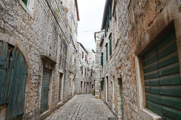 Fototapeta na wymiar Historic streets of Stari Grad, Hvar island, Dalmatia