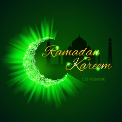 Greeting card of holy Muslim month Ramadan