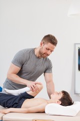 Fototapeta premium Physiotherapist working with little boy