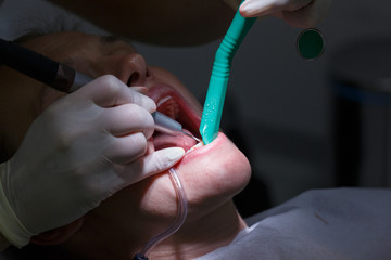 Woman at dentists office