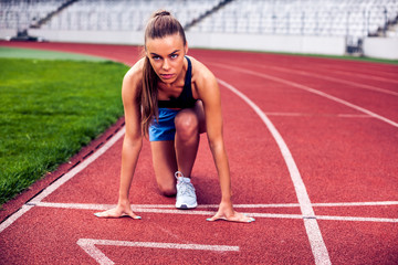 Fototapeta premium Fitness Woman on stadium