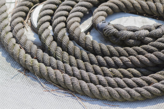 old rope on boat