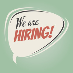 we are hiring retro speech bubble