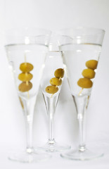 Three martini cocktails