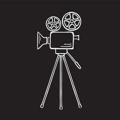 Movie camera vector sketch