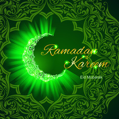 Greeting card of holy Muslim month Ramadan