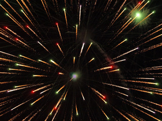 Shining Fireworks Bursts.