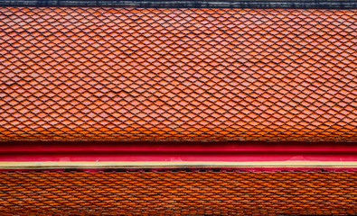 thai orange temple roof pattern background