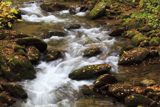 Flowing Water over Rocks