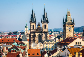 Naklejka na ściany i meble Prague view from the Adtrological tower