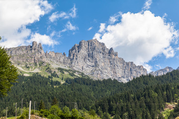 Mountains with steep cliffs in Alps
