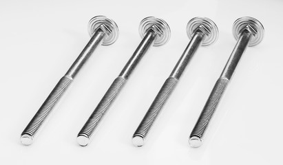Group of screw-bolts on white background.