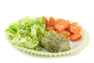 Hamburger vegetale con insalata e pomodori