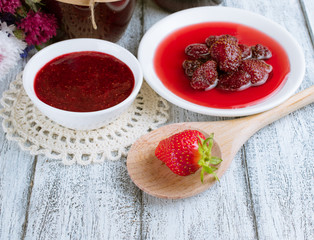 Canned strawberry jam