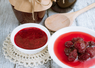 Canned strawberry jam