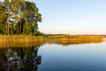 symmetric reflections on calm lake