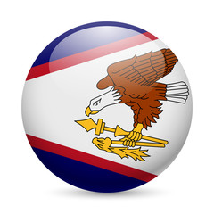 Round glossy icon of American Samoa